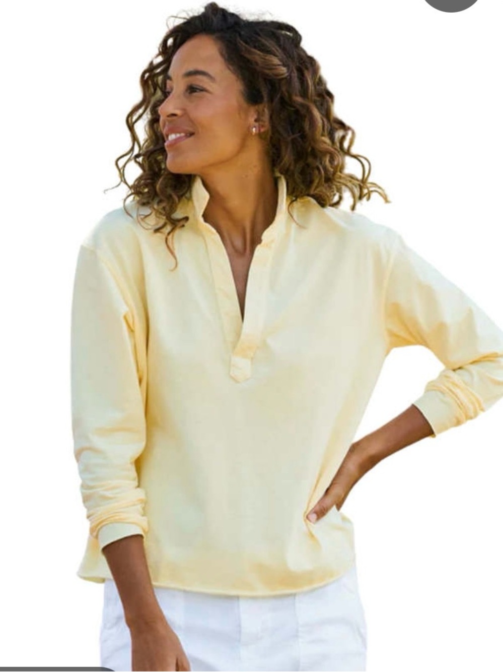 Frank & Eileen Citrus Patrick Popover Long-Sleeve Pullover Women’s M